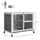 Rabbit Hutch Indoor, 2-Story Bunny Hutch, Wooden Guinea Pig Cage, with No Leak Tray, Universal Casters, Lockable Doors, Run Area, Ramp, Gray
