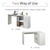 L Shaped Corner Computer Desk Workstation with Rotating Storage Shelves and Drawer for Home & Office, White