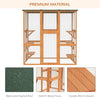 Large Wooden Outdoor Cat House Catio Enclosure, Kitten Cage with Weather Protection, Cat Patio with 6 Platforms - 71"L, Orange