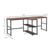 83'' Two Person Desk with Storage Shelves, Computer Office Double Desk, Large Office Desk Study Writing Table for Home Office, Dark Walnut
