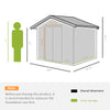 9' x 6' Metal Storage Shed Garden Tool House with Double Sliding Doors, 4 Air Vents for Backyard Garden Equipment, Lawnmower, Silver