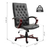 High Back Office Chairs Faux Leather Wooden High Back Executive Home Office Chair Office Roller Chairs Black
