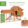 83" Wooden Chicken Coop Tractor Hen House Portable Poultry Cage for Outdoor Backyard with Wheels, Nest Box, Removable Tray