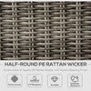 4 Pieces Wicker Sectional Conversation Sets, Outdoor PE Rattan Loveseat Aluminum Frame Furniture w/ Coffee Table for Patio, Beige