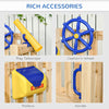 3 in 1 Wooden Swing Set with Slide, Baby Swing Seat, Fort, Wheel, Telescope, Mailbox, 1.5-4 Years Old, for Playground Backyard Gym, 67"x79"x46.5"