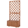 Raised Garden Bed  Garden Wooden Pine Trough Planter with Topped Trellis Climbing Plants Flower Raised Bed