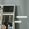 Floor Standing Jewelry Cabinet, Lockable Jewelry Organizer with Full-Length Mirror,  and 4 Adjustable Angles, White