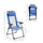 Set of 2 Portable Folding Recliner Outdoor Patio Chaise Lounge Chair with Adjustable Backrest, Blue