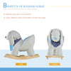 Kids Ride-On Rocking Horse Toy Bunny Rocker with Fun Play Music & Soft Plush Fabric for Children 18-36 Months