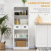61" Kitchen Pantry Cabinet with Storage, White