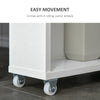 Slim Bathroom Storage Cabinet with Rolling Castor Wheels, Bathroom Cabinet with Shelves, Toilet Paper Cabinet for Narrow Space, White