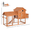 83" Wooden Chicken Coop Tractor Hen House Portable Poultry Cage for Outdoor Backyard with Wheels, Nest Box, Removable Tray