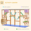 Outdoor Cat House, Wooden Catio, Cat Window Box Outside Enclosure with Weather Protection Roof, Multiple Platforms, Resting Condos, Ramps, Soft Ladders, Scratching Posts, Enter Door