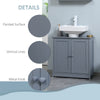 Under Sink Bathroom Cabinet with 2 Doors and Shelf, Pedestal Sink Bathroom Vanity Furniture, Grey