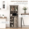 Rustic Kitchen Buffet Hutch, Freestanding Pantry Storage Cabinet with Sliding Barn Door, Adjustable Shelf, Vintage Wood