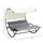 Double Outdoor Rocking Bed, Patio Chaise Sun Lounger Bed for Two Person with Canopy, Detachable Headrestfor Sun Room, Garden, Poolside, Light Gray