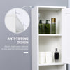 Tall Bathroom Storage Cabinet with Mirror, Wooden Freestanding Tower Cabinet with Adjustable Shelves, for Bathroom, or Living Room, White