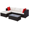 5-Piece Deluxe Outdoor Patio Rattan Furniture Set with Durability Comfortable Seating and a Modern Look  Brown