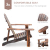 Wooden Adirondack Outdoor Patio Lounge Chair w/ Ottoman -