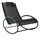 Patio Rocking Chair, Outdoor Chaise Lounger with Headrest Pillow and Breathable Fabric for Backyard, Living Room, Deck and Poolside, Black