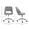Mid Back Office Chair, Executive Office Chair with Thick Padding, Desk Chair with High-End Gas Lift, Sturdy Base and Velvet-Feel Fabric, Grey