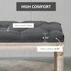 15.75" Vintage Ottoman, Tufted Footstool with Upholstered Seat, Distressed Wood Legs for Bedroom, Living Room, Grey