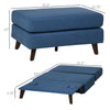 Convertible Sofa Bed, Ottoman Sleeper, Fabric Chair Bed, Floor Sofa for Living Room, Bedroom, Blue
