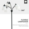 Arc Tree Floor Lamp with 3 Adjustable Rotating Lights, for Bedroom Living Room, Industrial Standing Lamp with Steel Frame, Black