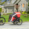 2-in-1 Travel Dog Stroller, Small Pet Bicycle Cart Carrier with Safety Leash, and Easy Fold Design, Red