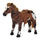 Children's Plush Interactive Ride-On Horse Toy with Sound, Dark Brown/White