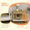 Dog Crate with Drawers, Soft Cushion, Lockable Door, for Small and Medium Dogs, Oak