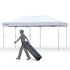 20' x 10' Garden Foldable Pop Up Canopy Tent Gazebo Aluminum Frame with Adjustable Legs & Roller Bag