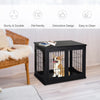 26'' Wooden Decorative Dog Cage Pet Crate Kennel with Double Door Entrance & a Simple Modern Design  Black