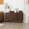 Kitchen Storage Sideboard, Buffet Cabinet with 2 Cupboards, 3 Drawers and Adjustable Shelves for Living Room, Brown