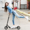 Foldable Kick Scooter w/ Adjustable Height & Rear Wheel Brake System for 14+