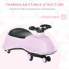 Ride on Wiggle Car w/LED Flashing Wheels, Swing Car for Toddlers, Dolphin Shaped - Pink / Black