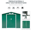7' x 4' Steel Storage Shed Organizer, Garden Tool house with 4 Vents and 2 Easy Sliding Doors for Backyard, Patio, Garage, Lawn, Green
