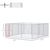 Silver Outdoor Dog Kennel Galvanized Chain Link Fence Heavy Duty Pet Run House Chicken Coop with Secure Lock Mesh Sidewalls for Backyard, Silver