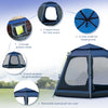 6 Person Camping Tent w/ Pop-up Design, 4 Windows, 2 Doors, Portable Carry Bag