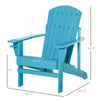 Oversized Adirondack Chair, Outdoor Fire Pit and Porch Seating, Classic Log Lounge w/ Built-in Cupholder for Patio, Backyard, Deep Sky Blue
