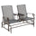 2-Person Outdoor Glider Bench with Center Table, Patio Rocking Chair Swing Loveseat with Breathable Mesh for Backyard, Front Porch, Brown