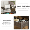 39" Modern Lift Top Coffee Table Desk With Hidden Storage Compartment for Living Room, Light Grey Woodgrain