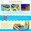 5-in-1 Inflatable Water Slide Kids Bounce House Jumping Castle Includes Slide, Basket, Pool, Water Gun, Climbing Wall, with Carry Bag, Repair Patches without Air Blower