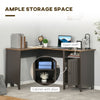 L-Shaped Computer Desk with Open Shelf and Storage Cabinet, Corner Writing Desk with Adjustable Shelf, Coffee / Walnut
