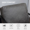 Industrial Accent Chairs with Cushioned Seat and Back, Upholstered Faux Leather Armchair, Living Room Chair with Arms and Steel Legs, Grey
