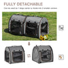 Cat Carrier 39" Portable Soft-Sided Pet With Divider  Dual Compartment  Oxford Fabric  & Storage Bag  Grey