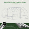 20' x 10' x 7' Walk-in Tunnel Greenhouse, Transparent PE Cover, 2 Zipper Doors, Outdoor Hobby House for Tropical Plants, Flowers, Herbs & Vegetables, White
