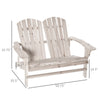 Outdoor Adirondack Chair, Wooden Loveseat Bench, Lounger Armchair with Flat Back for Garden, Deck, Patio, Fire Pit, Natural