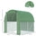 6.5' x 6.5' x 6.5' Tunnel Greenhouse Outdoor Walk-In Hot House with Roll-up Plastic Cover and Zippered Door, Steel Frame, Green