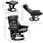 Massage Recliner and Ottoman, PU Leisure Office Chair with 10 Vibration Points, Adjustable Backrest, Side Pocket and Remote Control, Black